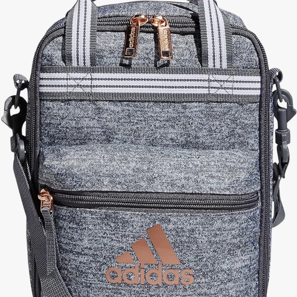 Adidas Heathered Gray lunch bag/ Messenger Bag